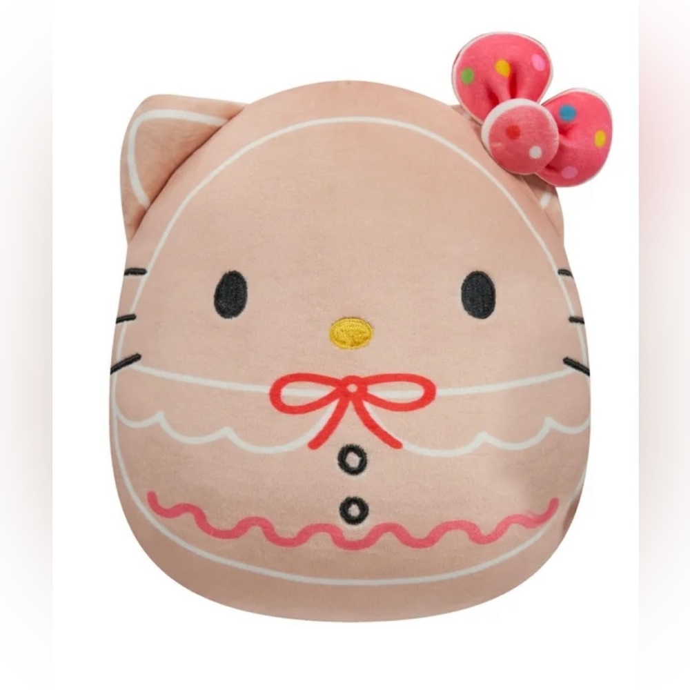 Squishmallows Sanrio 8-inch Hello
Kitty Pink Gingerbread Plush Toy